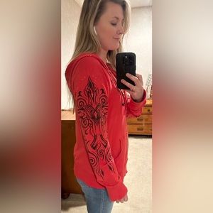 Harley Davidson Women's (2011) Red Zip Up Hoodie